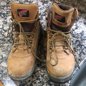 RED WING TOE BROWN SUEDE WATERPROOF STEEL TOE WOMEN’S WORK BOOTS Size 6.5